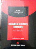 Recent Developments In : Colloids & Interface Research Part I Vol.1