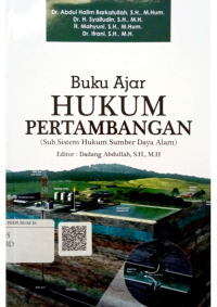 Buku Ajar Hukum Pertambangan