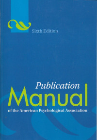 Publication Manual Of The American Psychological Association