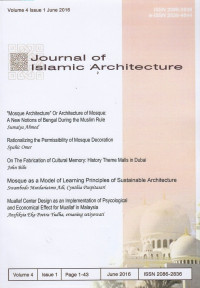 Journal Of Islamic Architecture VOL 4 NO 1