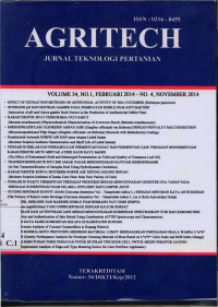 Image of AGRITECH: Jurnal Teknologi Pertanian Vol.34 No.1/4 Feb-Nov 2014