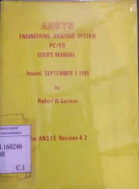 Image of Ansys Engineering Analysis System PC/ED User's Manual