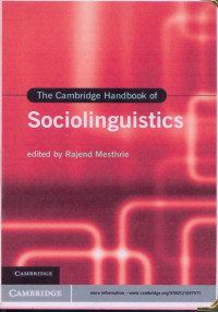 The Cambridge Handbook Of Sociolinguistics
