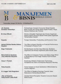 Image of Manajemen Dan Bisnis Vol.9 No.2 September 2010