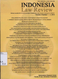 Image of Indonesian Law Review Vol 4 No 1-3, 2014
