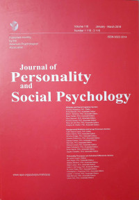 Image of Journal of Personality and Social Psychology VOL. 116 NO. 1-3