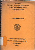 Laporan Seminar Dan Poster Display Hasil-hasil Penelitian Tahun 1997/1998