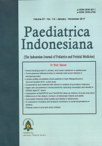 Image of Paediatrica Indonesiana VOL.57 NO.1-6