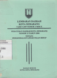 Image of Peraturan Daerah Kota Semarang No.13 Tahun 2006
