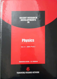 Image of Recent Research Developments In :  Physics Part I Vol. 4