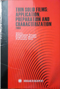 Image of Thin Solid Films : Application, Preparation and Characterization
